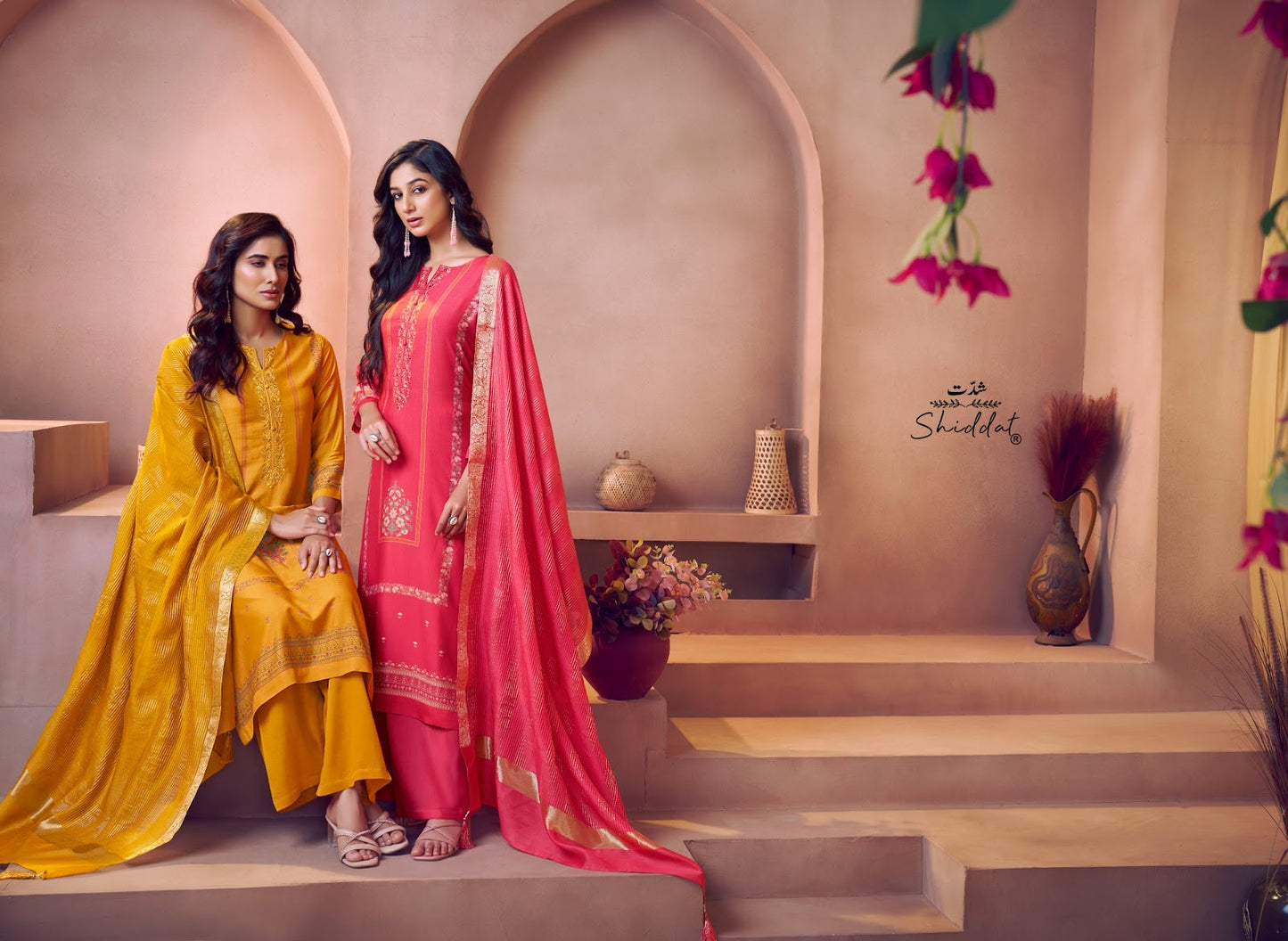 Asora Shiddat Muslin Plazzo Style Suits Supplier