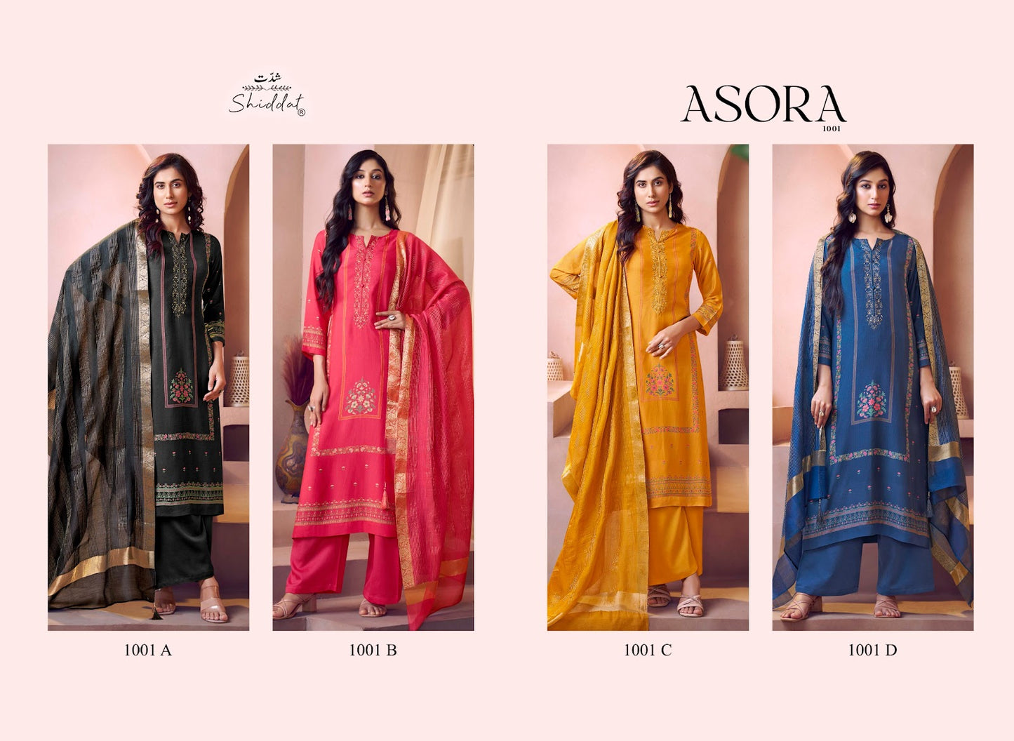 Asora Shiddat Muslin Plazzo Style Suits Supplier