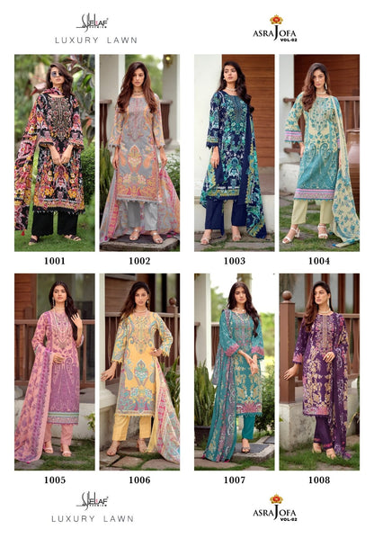 Asrajofa Vol 2 Elaf Mix Cotton Karachi Readymade Suits Exporter Ahmedabad