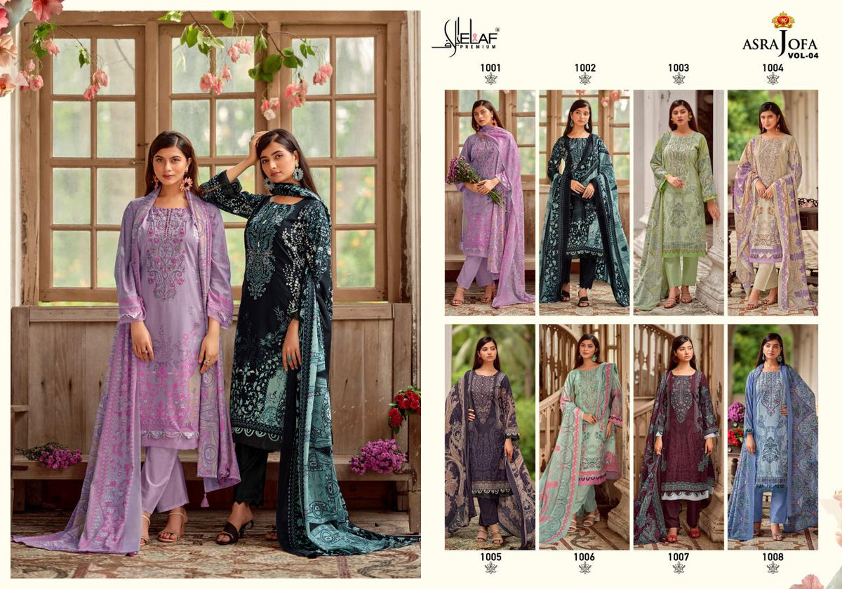 Asrajofa Vol 4 Elaf Cotton Karachi Salwar Suits Exporter India