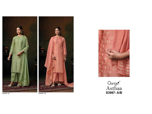 Asthaa Ganga Premium Bemberg Plazzo Style Suits Manufacturer Ahmedabad