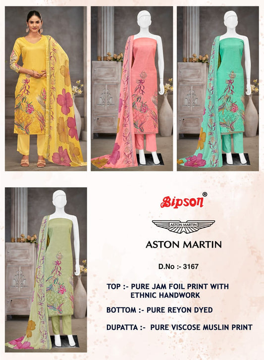 Aston Martin 3167 Bipson Prints Jaam Silk Pant Style Suits Wholesaler Gujarat