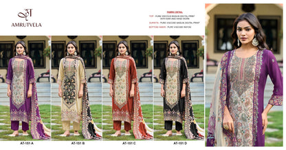 At-151 Amrutvela Viscose Muslin Pakistani Salwar Suits Wholesaler Ahmedabad
