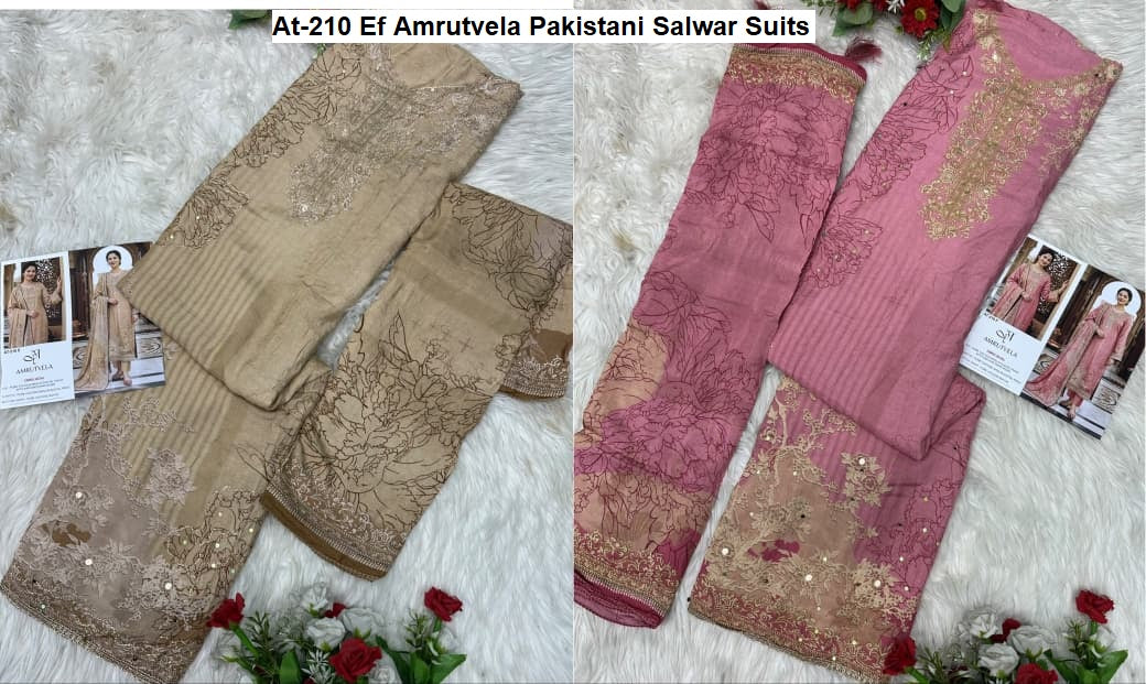 At-210 Ef Amrutvela Viscose Muslin Pakistani Salwar Suits Wholesaler