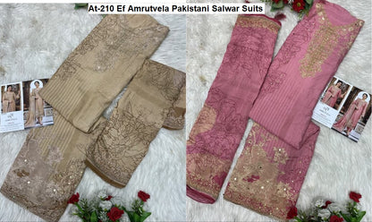 At-210 Ef Amrutvela Viscose Muslin Pakistani Salwar Suits Wholesaler