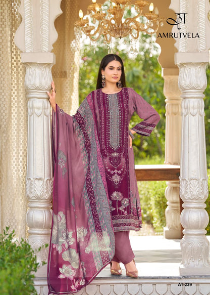 At-239 Amrutvela Viscose Muslin Pakistani Readymade Suits Wholesale Price
