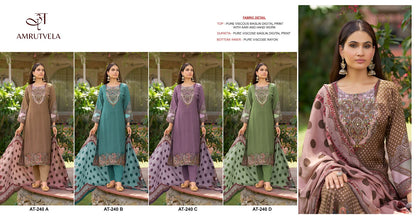 At-240 Amrutvela Viscose Muslin Pakistani Salwar Suits Manufacturer Ahmedabad