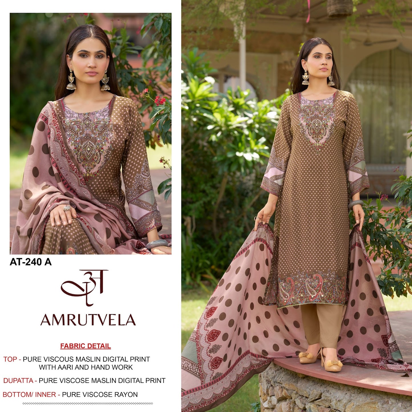 At-240 Amrutvela Viscose Muslin Pakistani Salwar Suits Manufacturer Ahmedabad