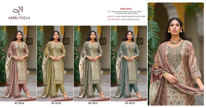 At122 Amrutvela Pure Viscose Muslin Karachi Salwar Suits Wholesaler