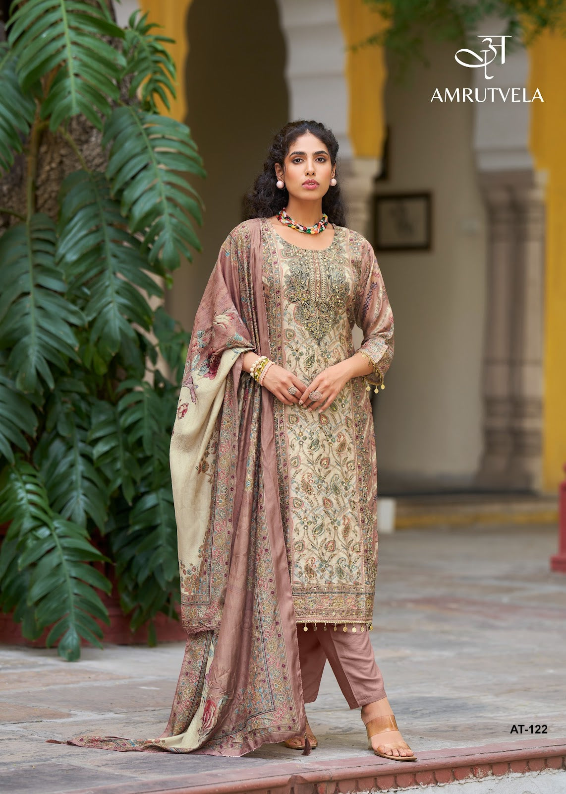 At122 Amrutvela Pure Viscose Muslin Karachi Salwar Suits Wholesaler