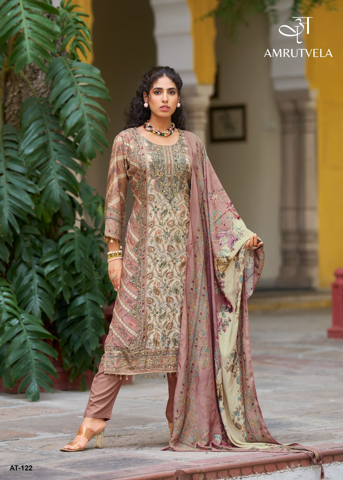 At122 Amrutvela Pure Viscose Muslin Karachi Salwar Suits Wholesaler