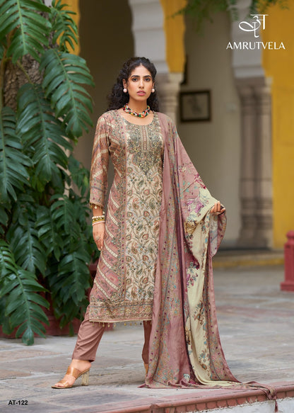 At122 Amrutvela Pure Viscose Muslin Karachi Salwar Suits Wholesaler