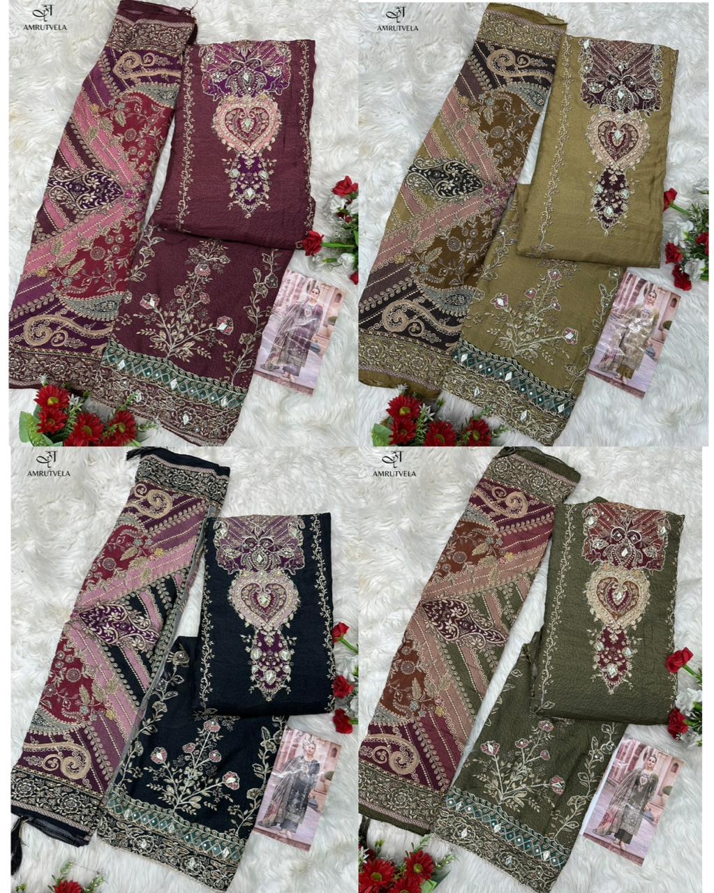 At204 Amrutvela Viscose Muslin Pakistani Salwar Suits Exporter Ahmedabad