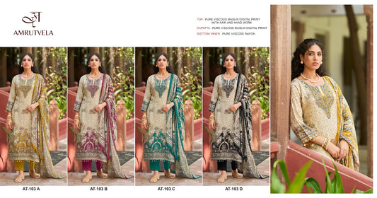At 103 Amrutvela Viscose Muslin Karachi Salwar Suits Exporter Gujarat
