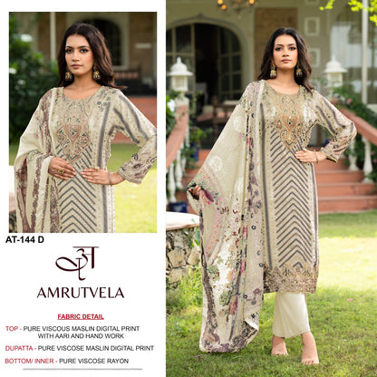 At 144 Amrutvela Viscose Muslin Karachi Salwar Suits Supplier Ahmedabad