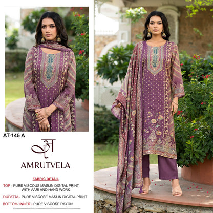 At 145 Amrutvela Viscose Muslin Karachi Salwar Suits Exporter Ahmedabad
