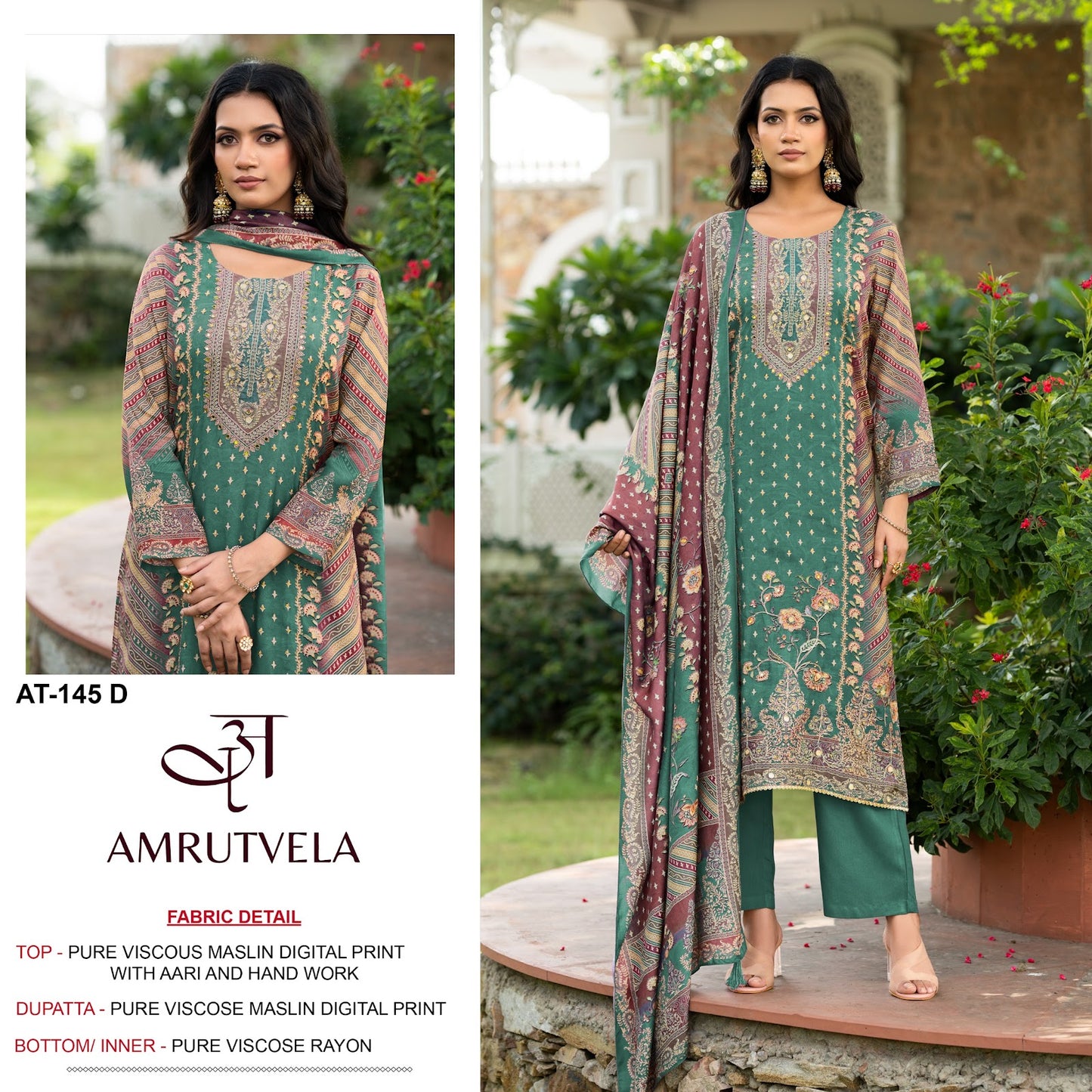 At 145 Amrutvela Viscose Muslin Karachi Salwar Suits Exporter Ahmedabad