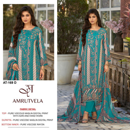 At 169 Amrutvela Viscose Muslin Karachi Salwar Suits Wholesaler Ahmedabad