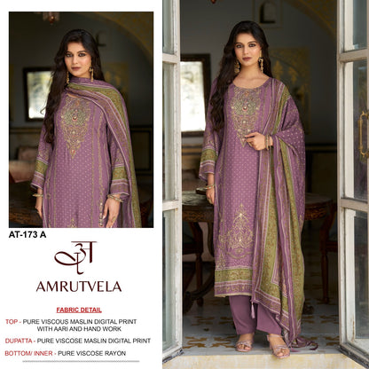 At 173 Amrutvela Viscose Muslin Karachi Salwar Suits Exporter Ahmedabad