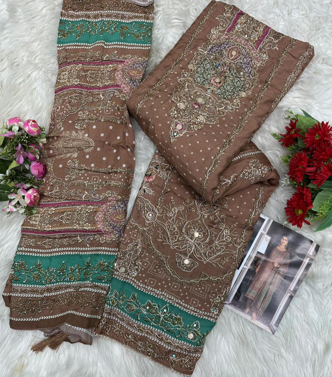 At 173 Amrutvela Viscose Muslin Karachi Salwar Suits Exporter Ahmedabad