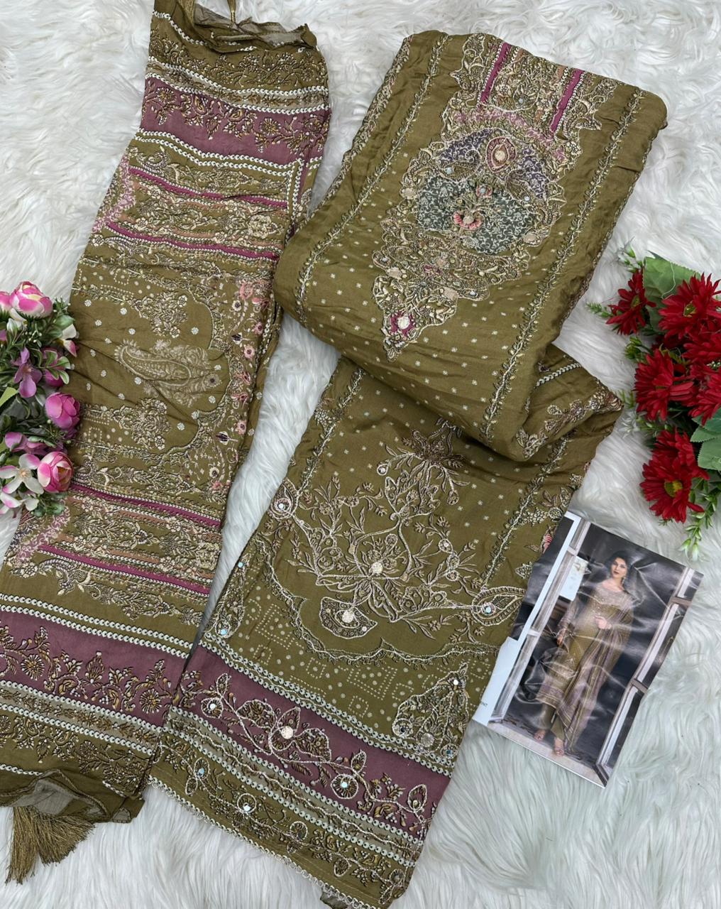 At 173 Amrutvela Viscose Muslin Karachi Salwar Suits Exporter Ahmedabad