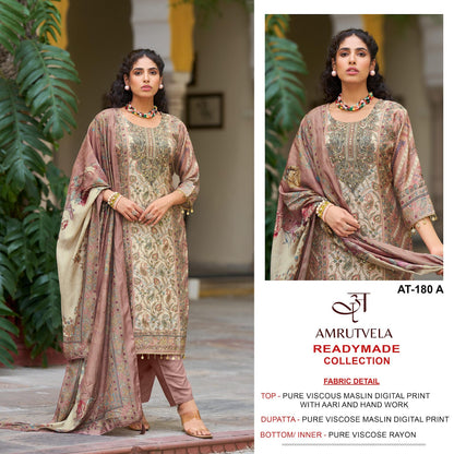 At 180 Amrutvela Viscose Muslin Pakistani Readymade Suits Wholesaler India
