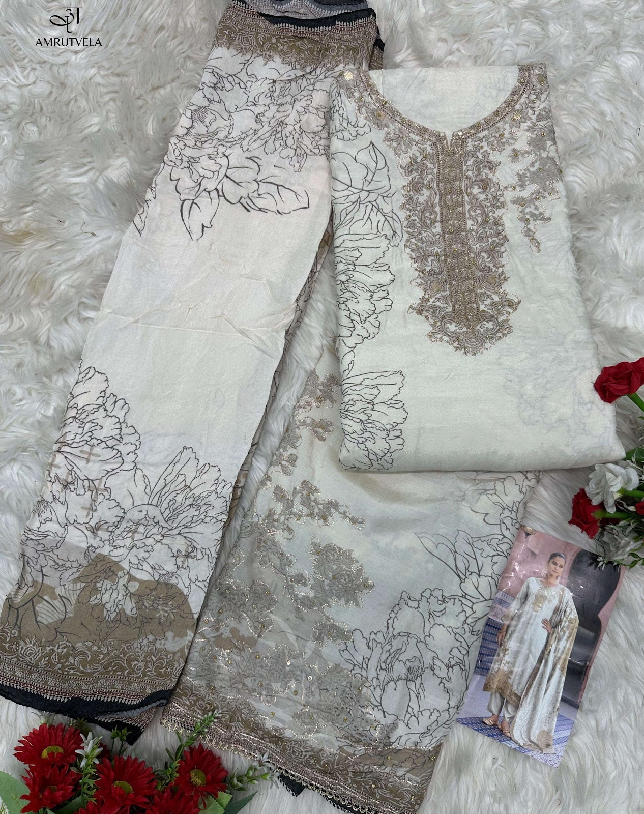 At 210 Cd Amrutvela Viscose Muslin Pakistani Salwar Suits Exporter Ahmedabad