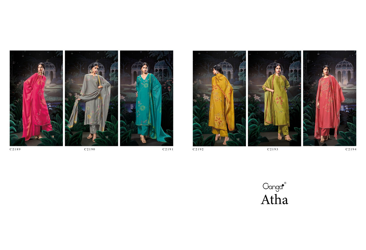 Atha Ganga Bemberg Silk Plazzo Style Suits Wholesaler India