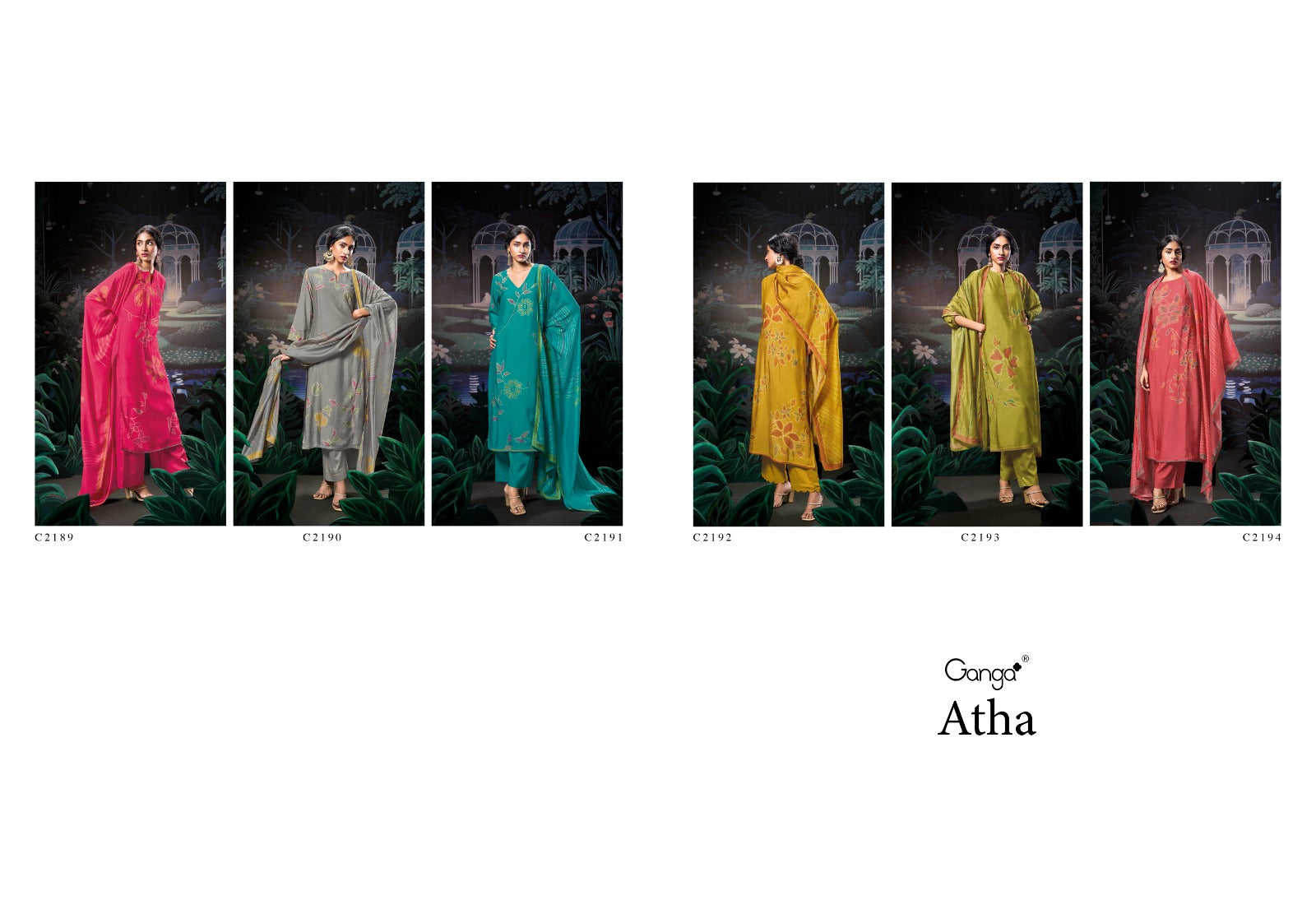 Atha Ganga Bemberg Silk Plazzo Style Suits Wholesaler India