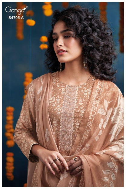 Athena 4705 Ganga Cotton Pant Style Suits Exporter Ahmedabad