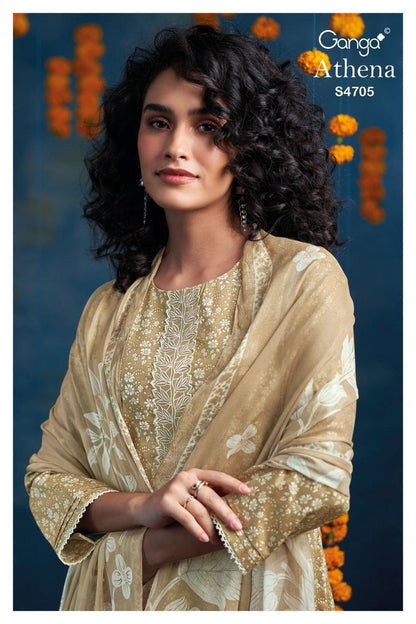 Athena 4705 Ganga Cotton Pant Style Suits Exporter Ahmedabad