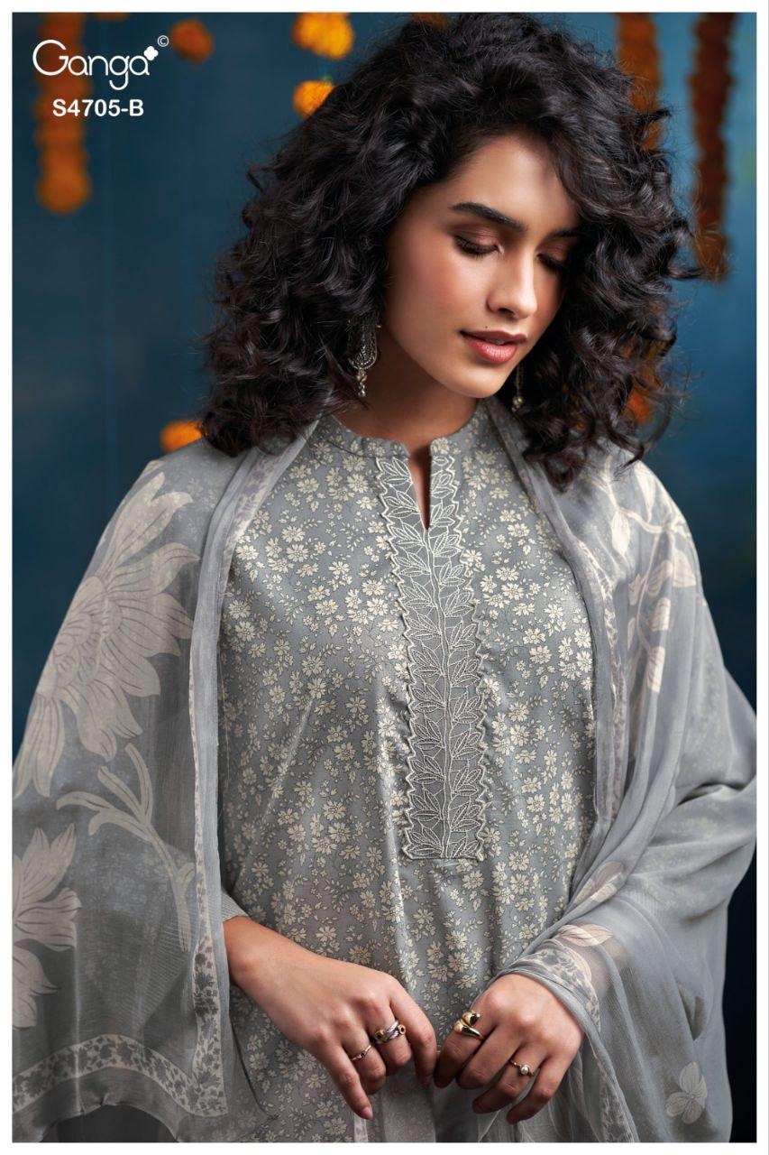 Athena 4705 Ganga Cotton Pant Style Suits Exporter Ahmedabad