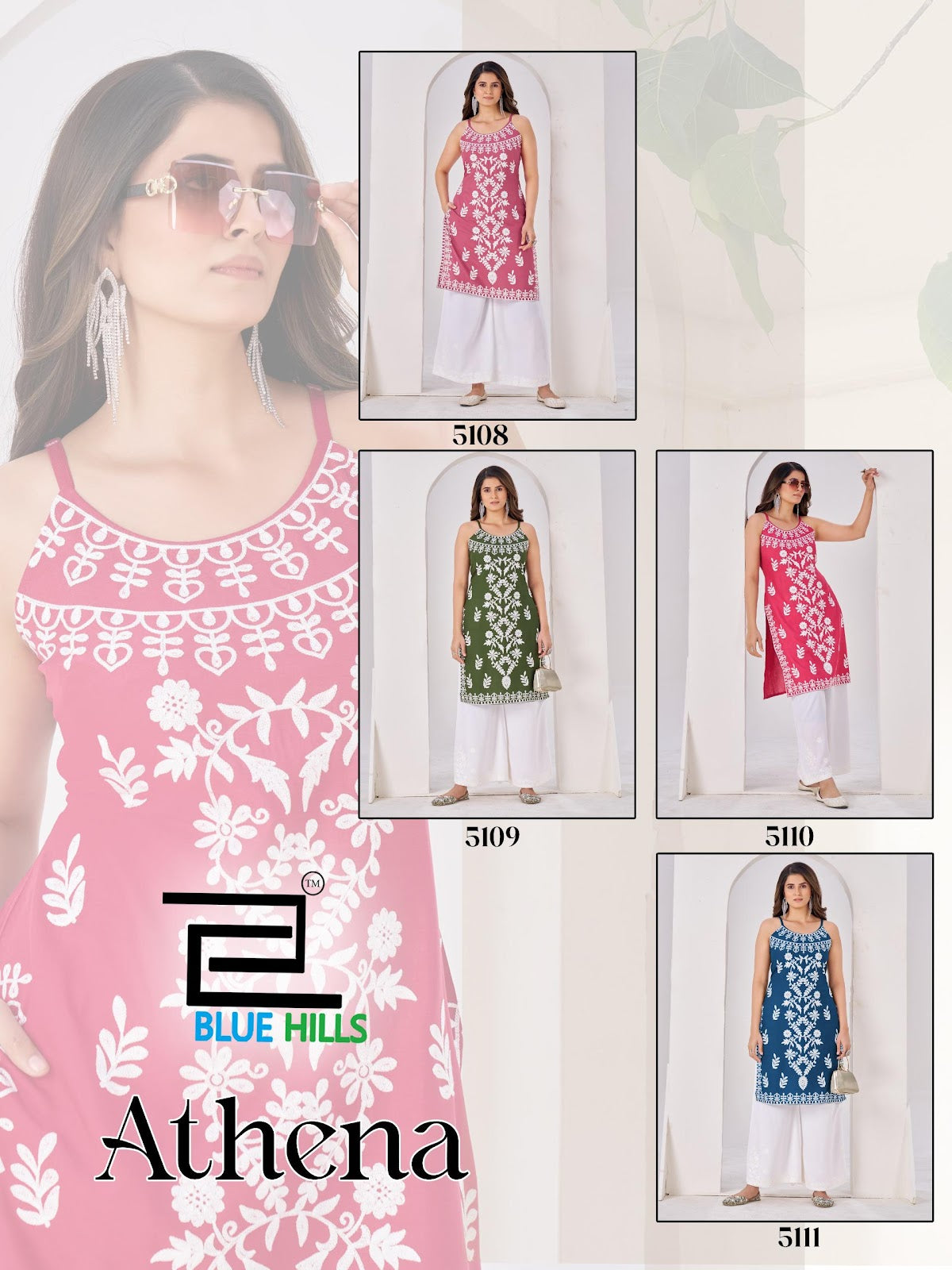 Athena Blue Hills Rayon 14Kg Straight Cut Kurtis Manufacturer Gujarat