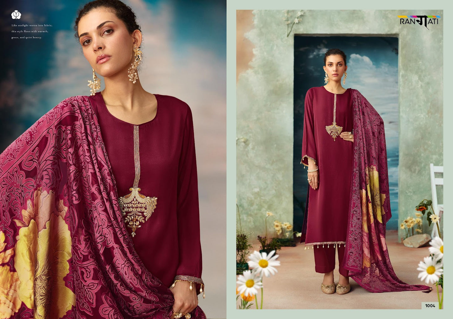 Ather Rangati Prints Gaji Silk Pant Style Suits Wholesale Price