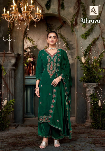 Athrava Alok Velvet Suits Exporter