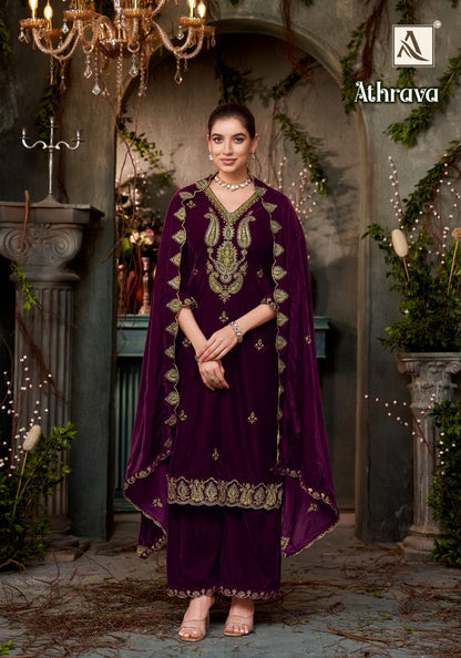 Athrava Alok Velvet Suits Exporter