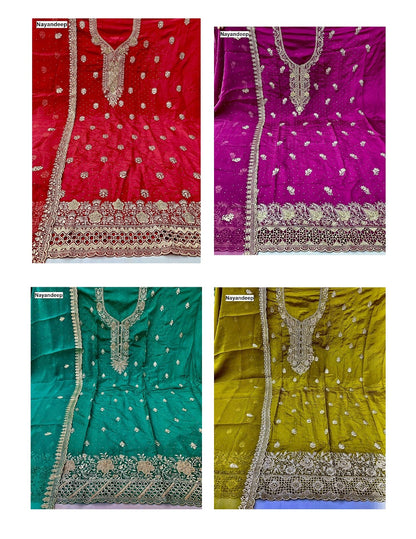 Atm Card Nayandeep Organza Salwar Suits Wholesaler Gujarat