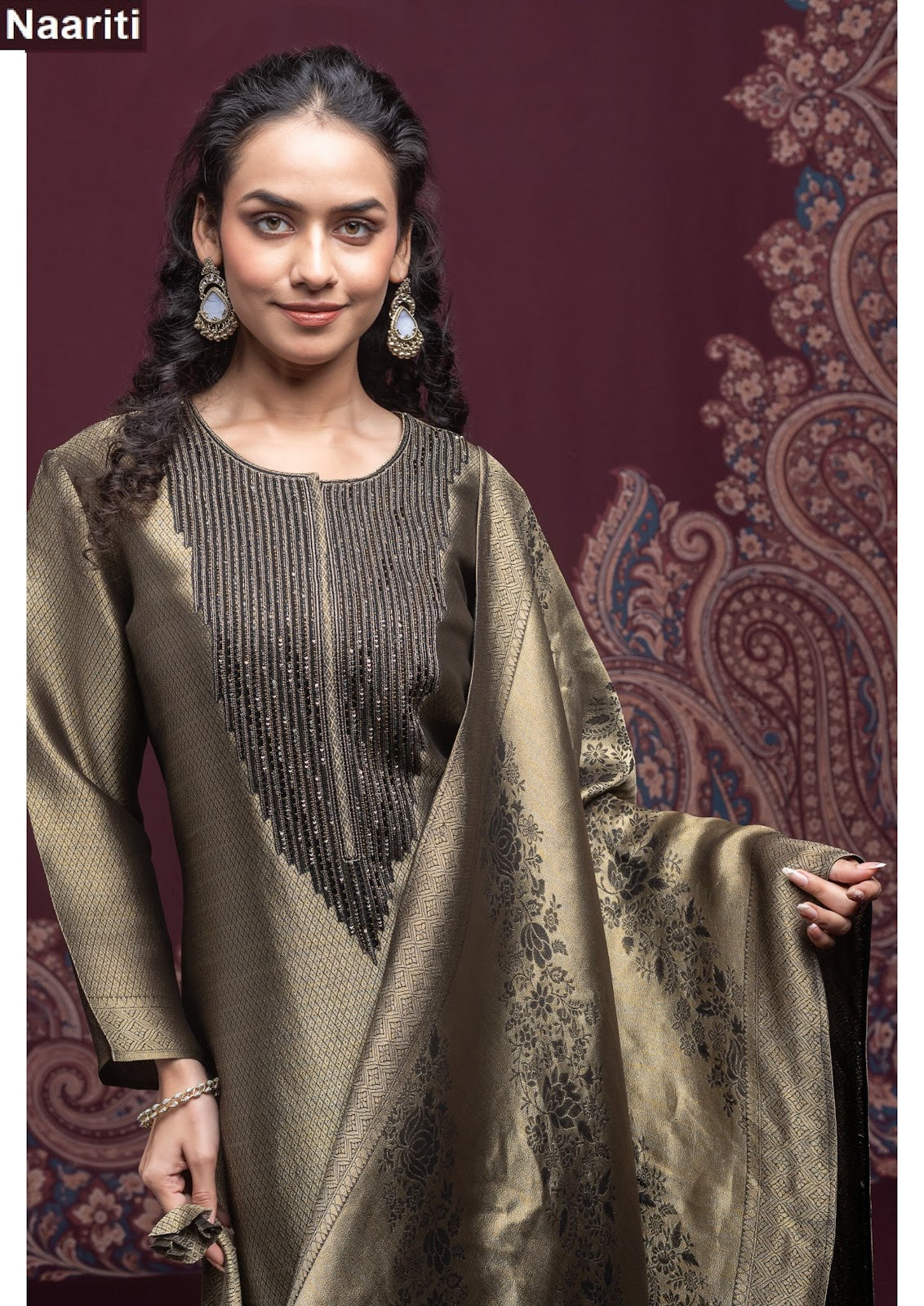Atoosa 2894 Naariti Silk Jacquard Pant Style Suits Wholesaler Gujarat
