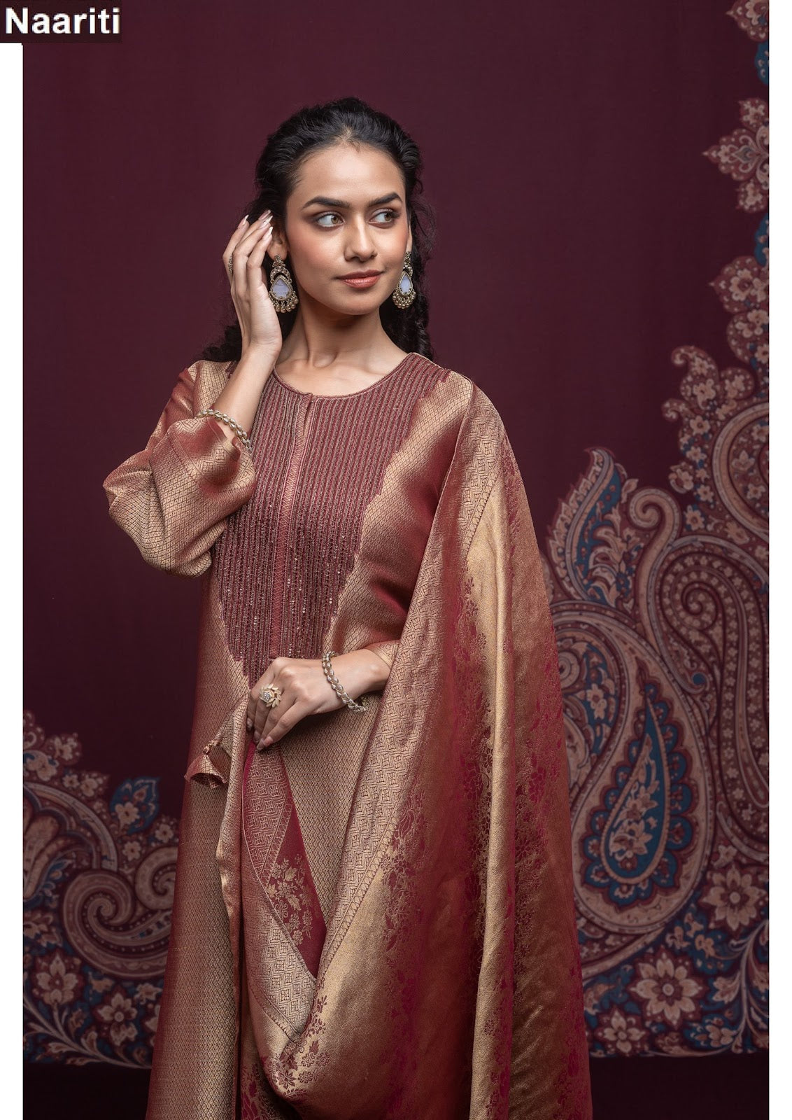 Atoosa 2894 Naariti Silk Jacquard Pant Style Suits Wholesaler Gujarat