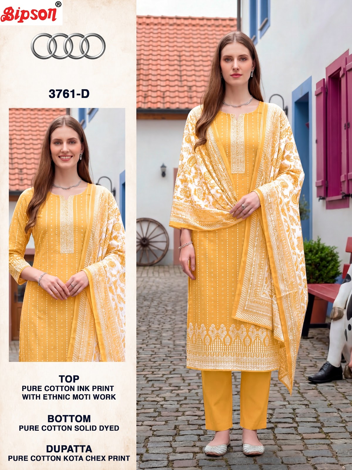 Audi 3761 Bipson Prints Pure Cotton Pant Style Suits Manufacturer Gujarat