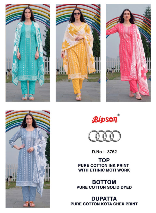 Audi 3762 Bipson Prints Pure Cotton Pant Style Suits Wholesaler India