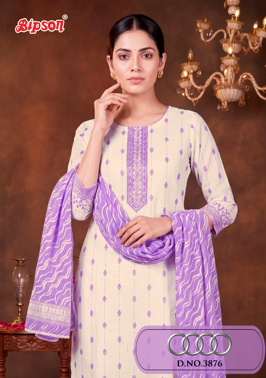 Audi 3876 Bipson Prints Cotton Pant Style Suits Wholesale Price