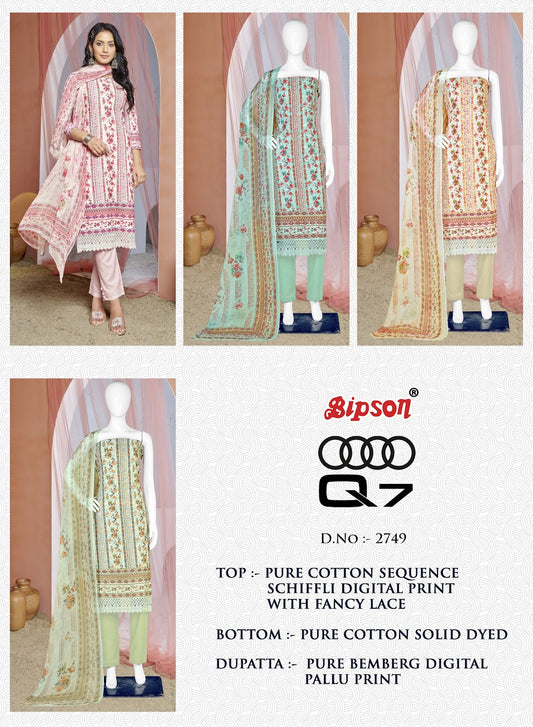Audi Q7 - 2749 Bipson Prints Cotton Schiffli Pant Style Suits Manufacturer Ahmedabad