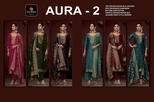 Aura 2 Apple Premium Ibiza Silk Jacquard Pant Style Suits Exporter Gujarat