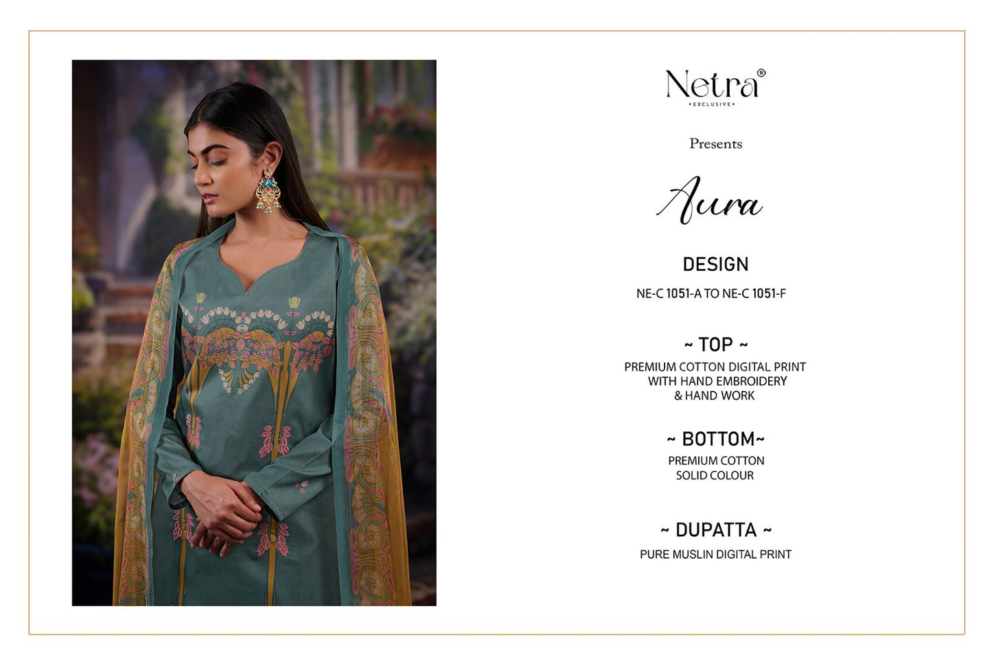 Aura Netra Premium Cotton Pant Style Suits Manufacturer