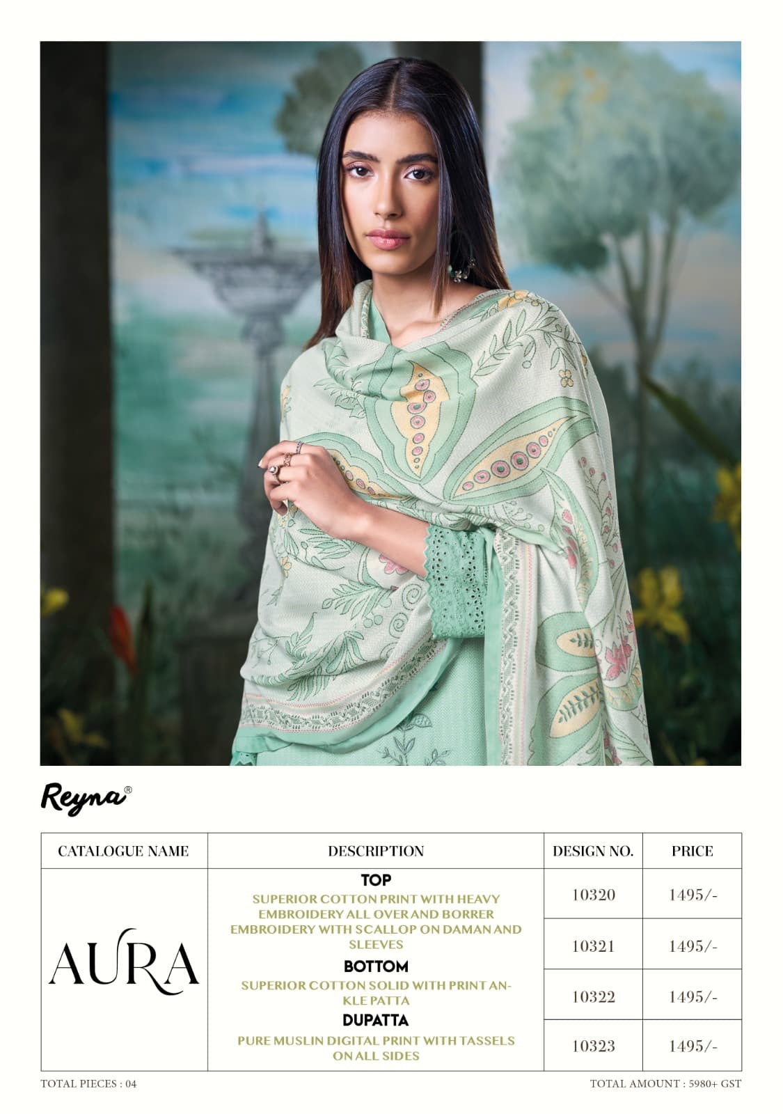 Aura Reyna Cotton Pant Style Suits Wholesaler Gujarat