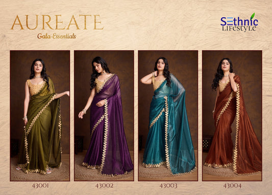 Aureate 43001-43004 Sethnic Gold Infused Sarees Wholesale Price