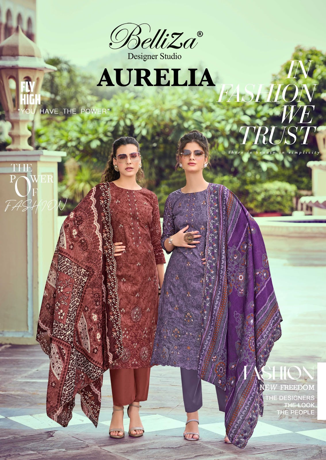 Aurelia Belliza Designer Studio Cotton Karachi Salwar Suits Manufacturer India