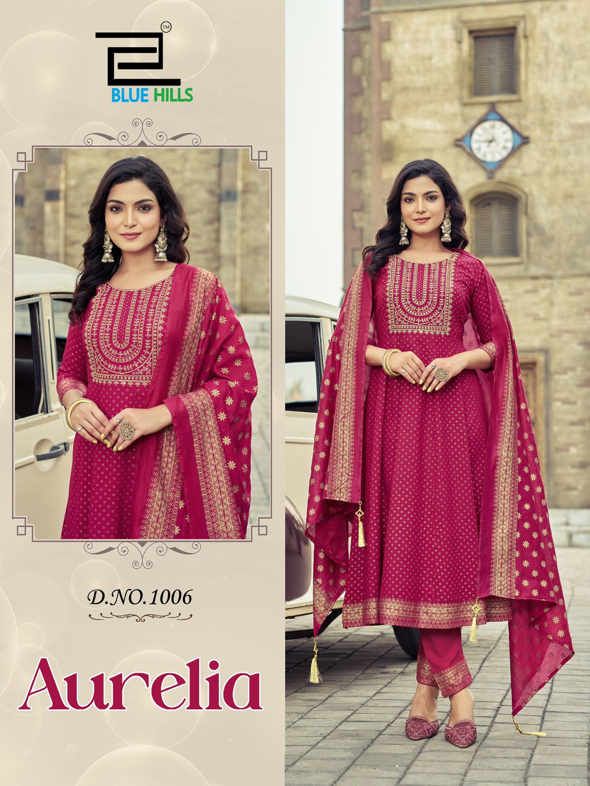 Aurelia Blue Hills Rayon 14Kg Readymade Anarkali Suits Manufacturer India