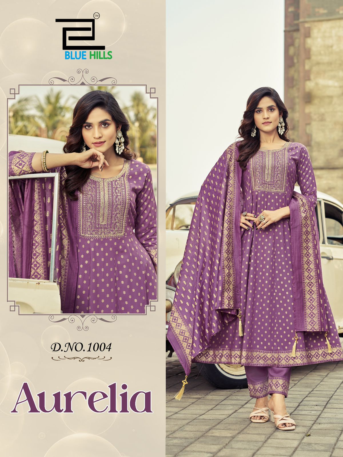 Aurelia Blue Hills Rayon 14Kg Readymade Anarkali Suits Manufacturer India